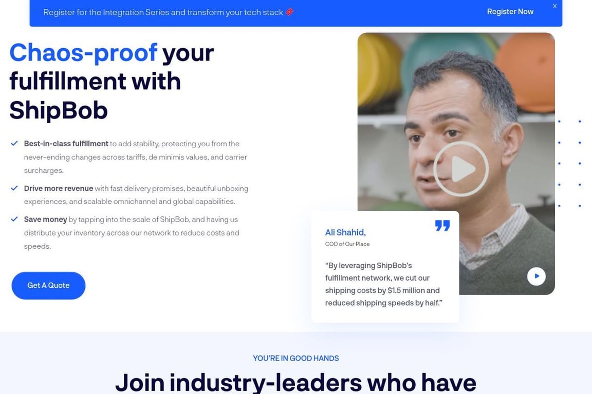 ShipBob homepage