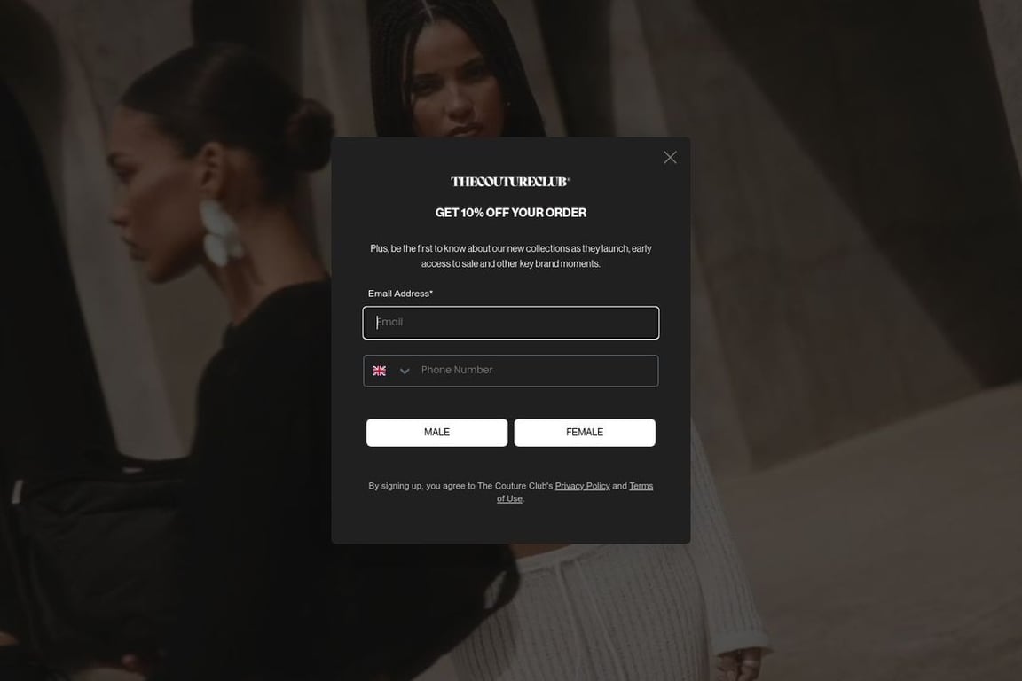 The Couture Club UK homepage