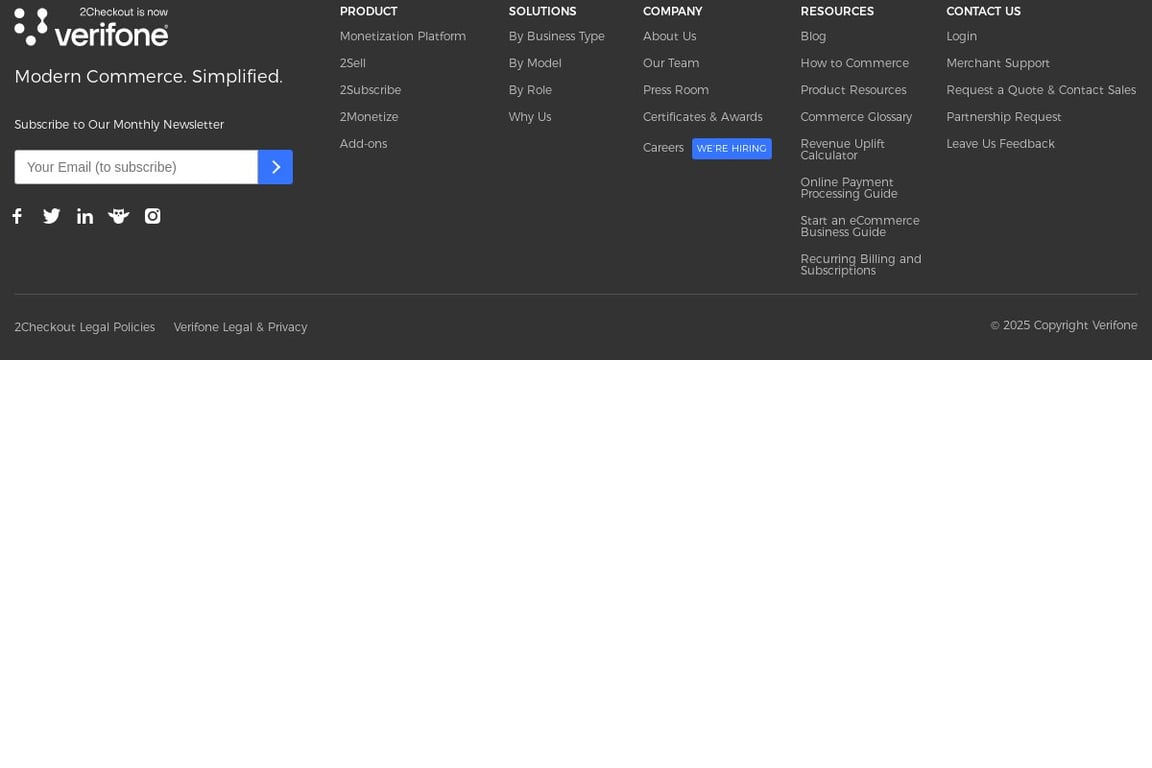 2Checkout homepage