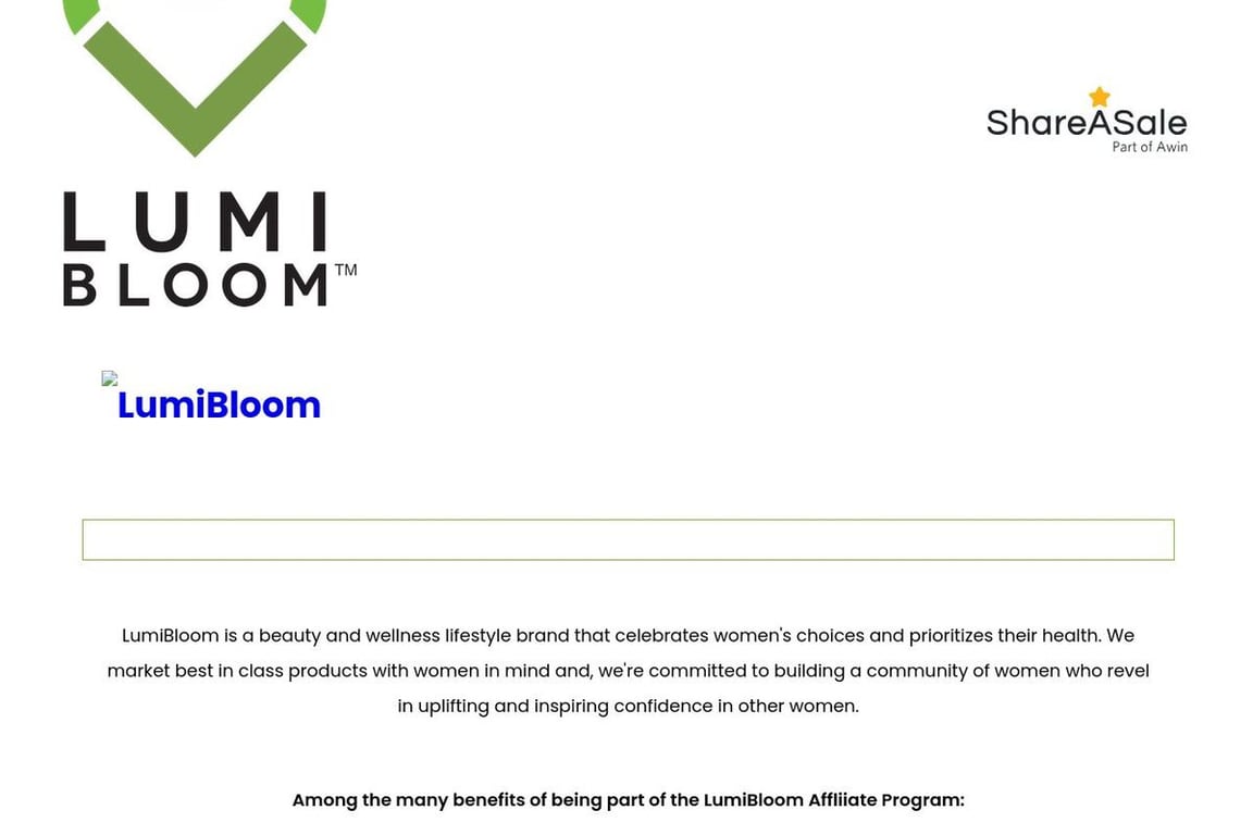 LumiBloom affiliate program signup page