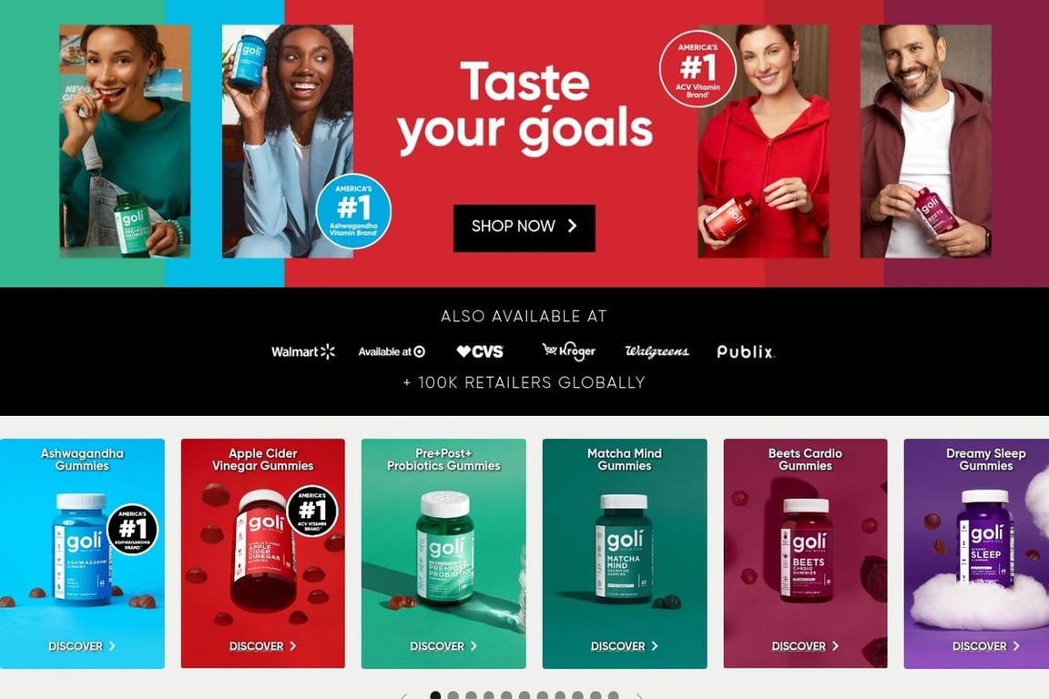 Goli Nutrition Affiliate Program homepage