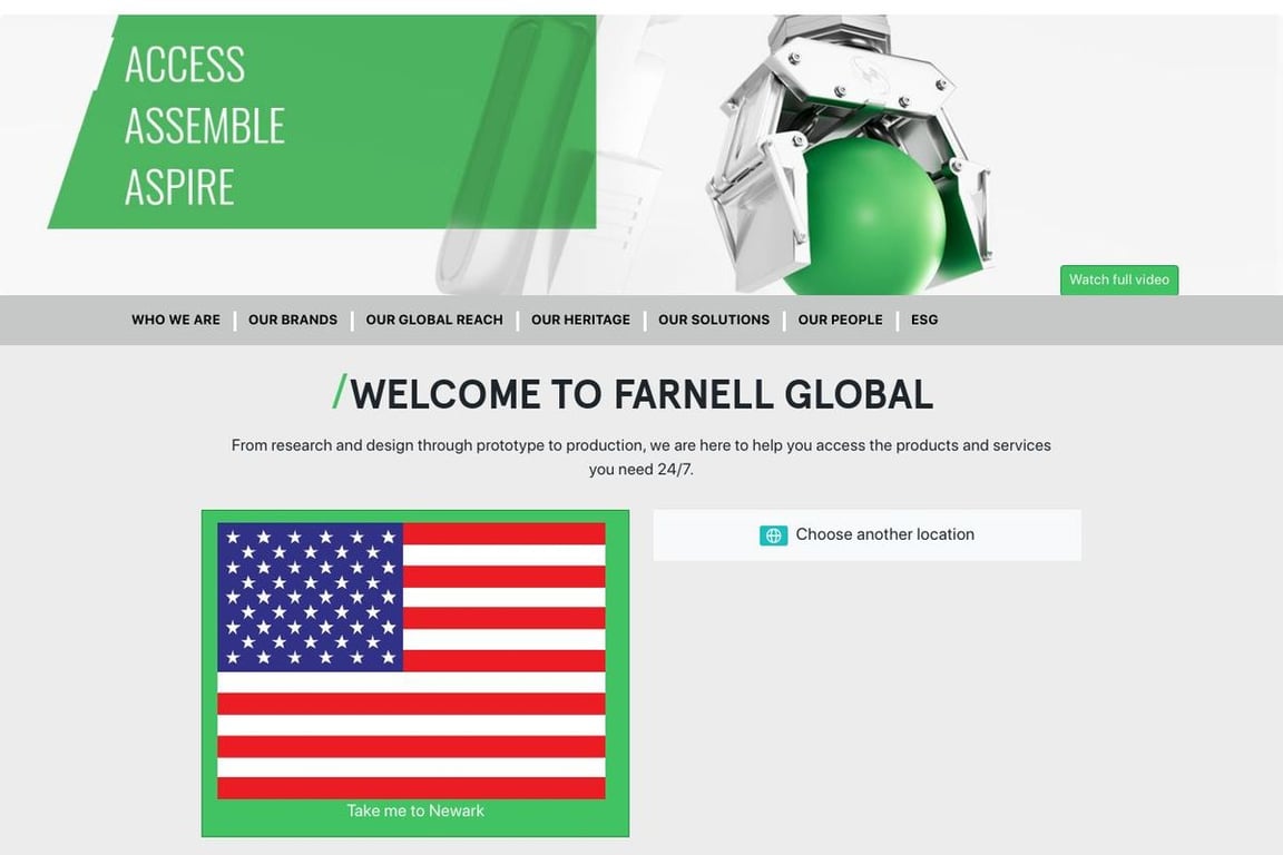 Farnell homepage