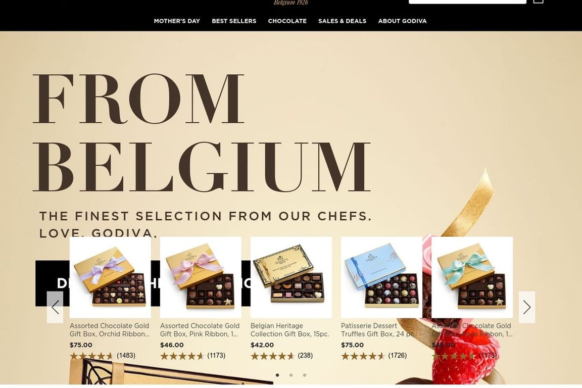 Godiva homepage
