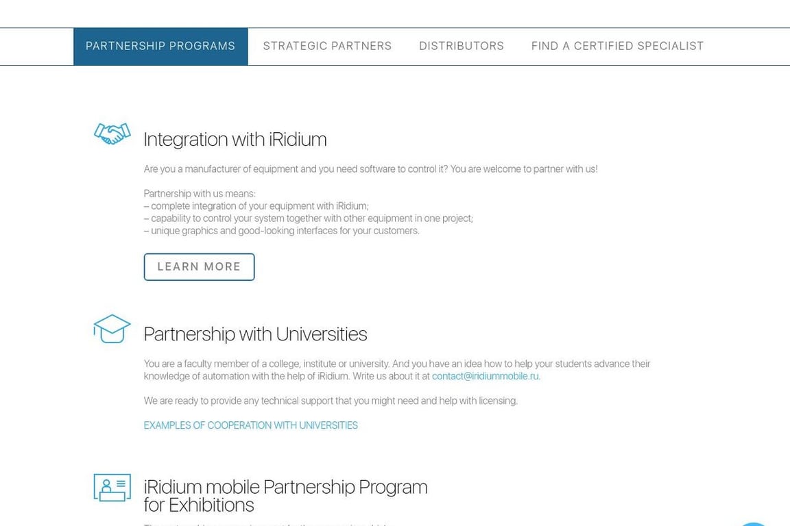 IRidium Mobile affiliate program signup page