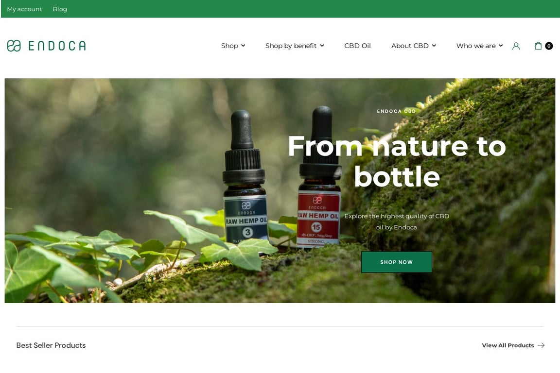 Endoca B.V. homepage