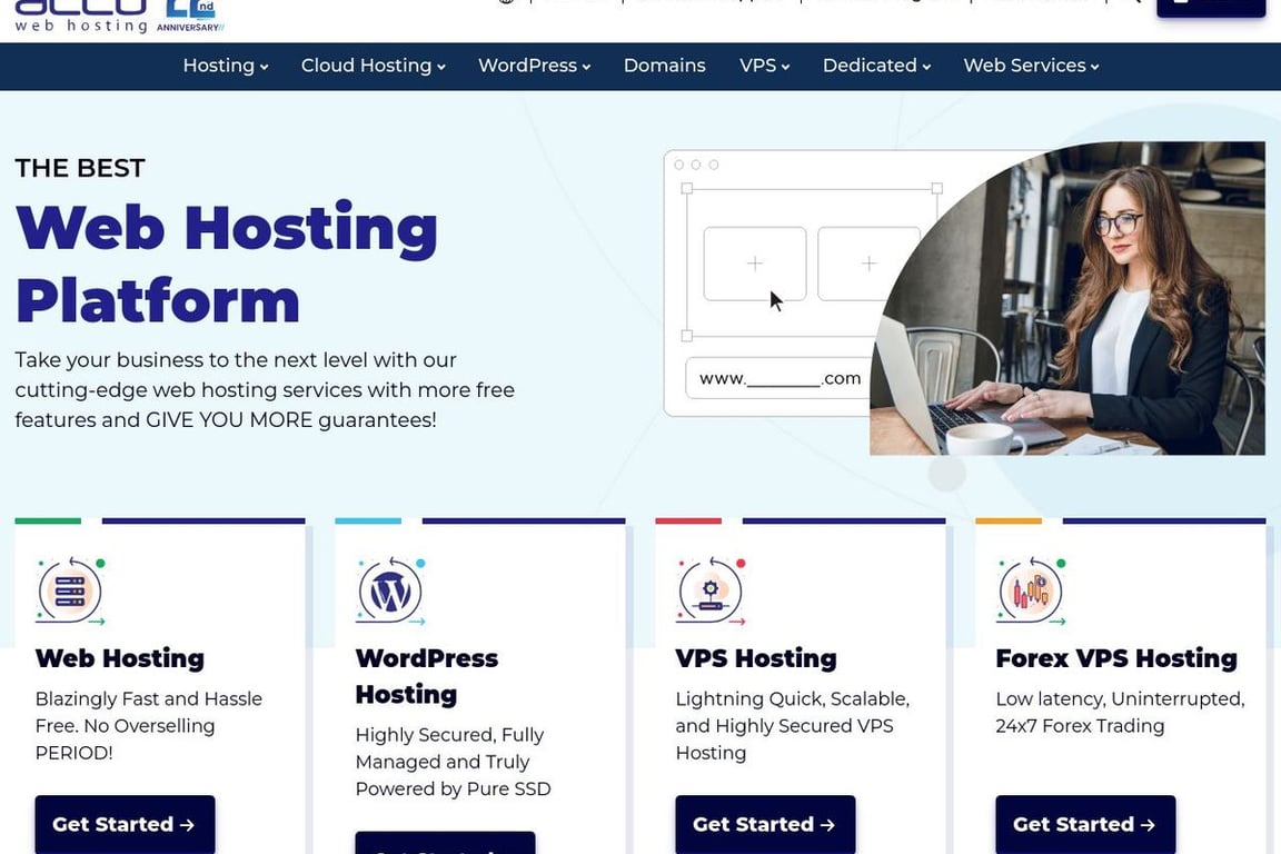 AccuWeb homepage
