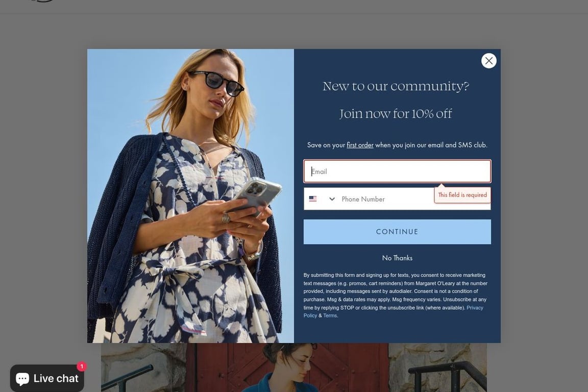 Margaret O’Leary affiliate program signup page