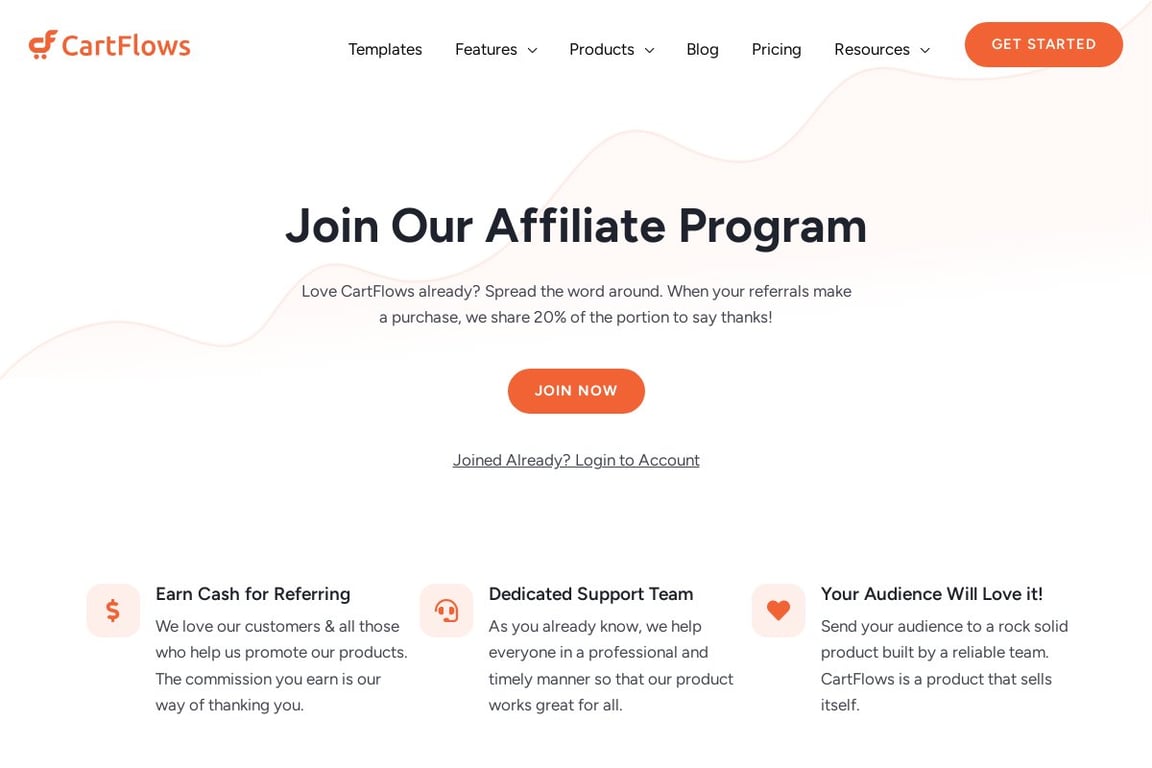 Cartflows affiliate program signup page