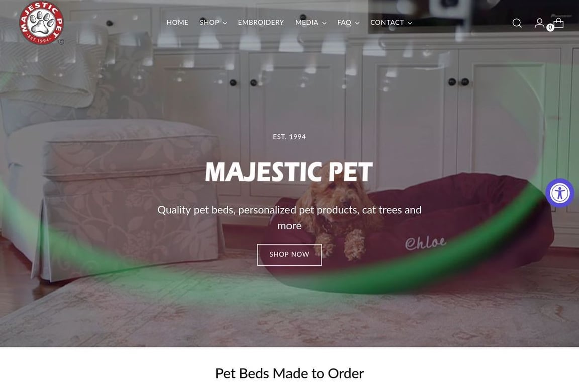 Majestic Pet Products homepage