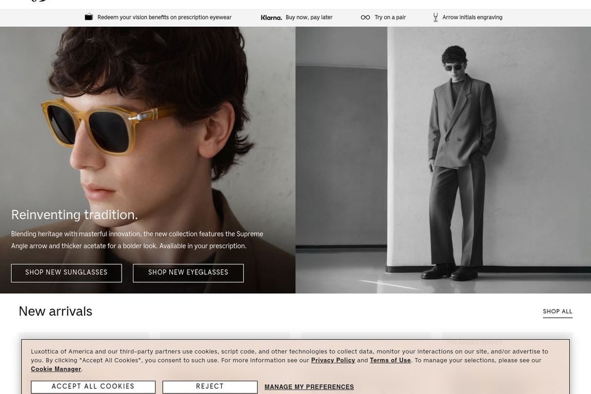 Persol homepage