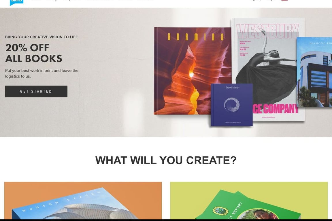 Blurb homepage
