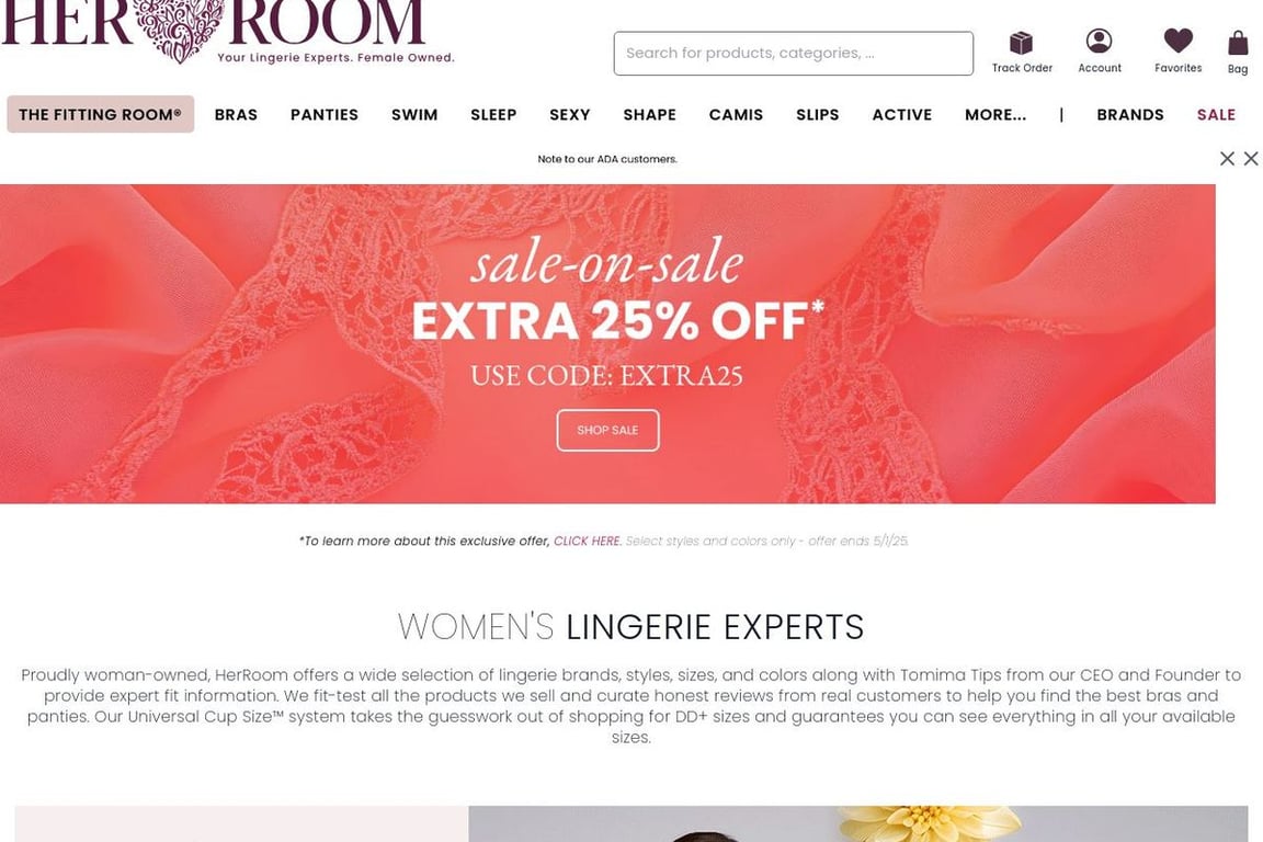 HerRoom homepage