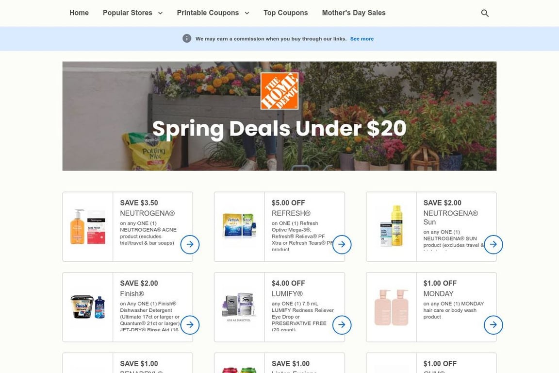 Coupons.com homepage