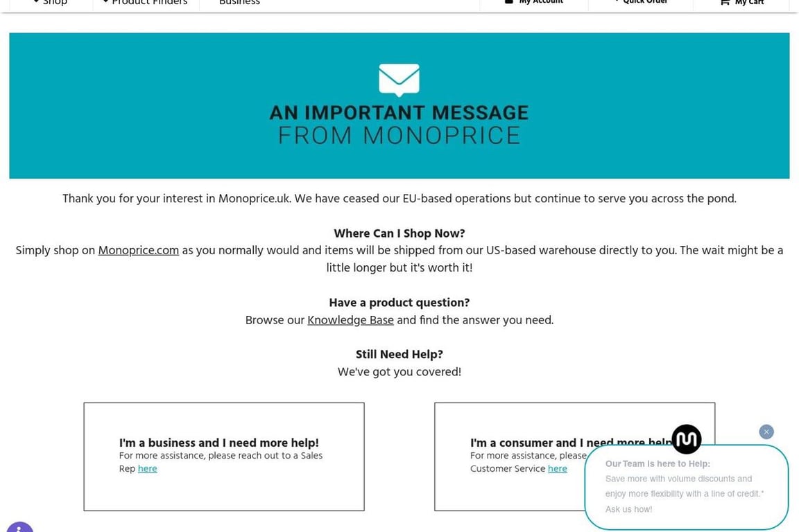 Monoprice homepage