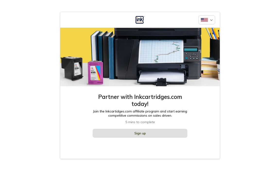 InkCartridges affiliate program signup page