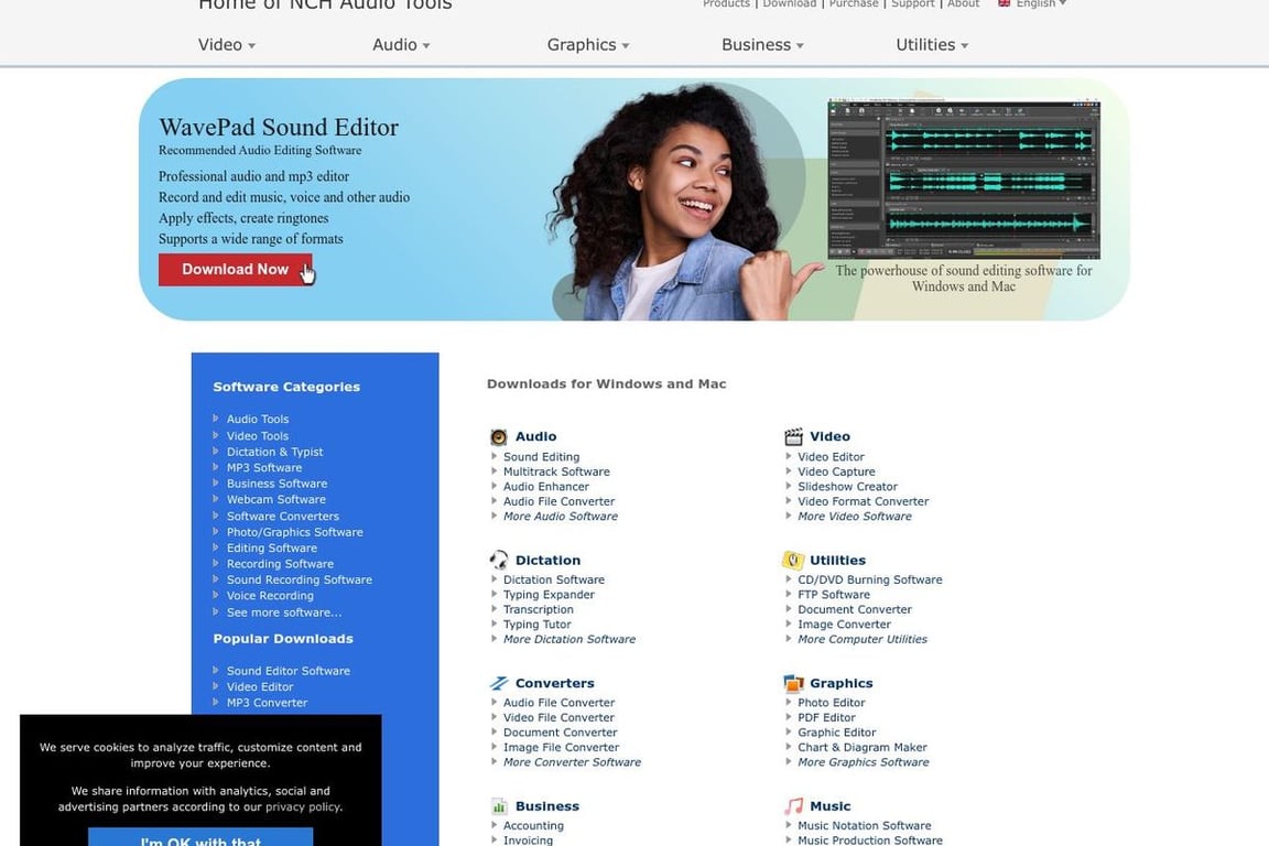 NCH Software homepage