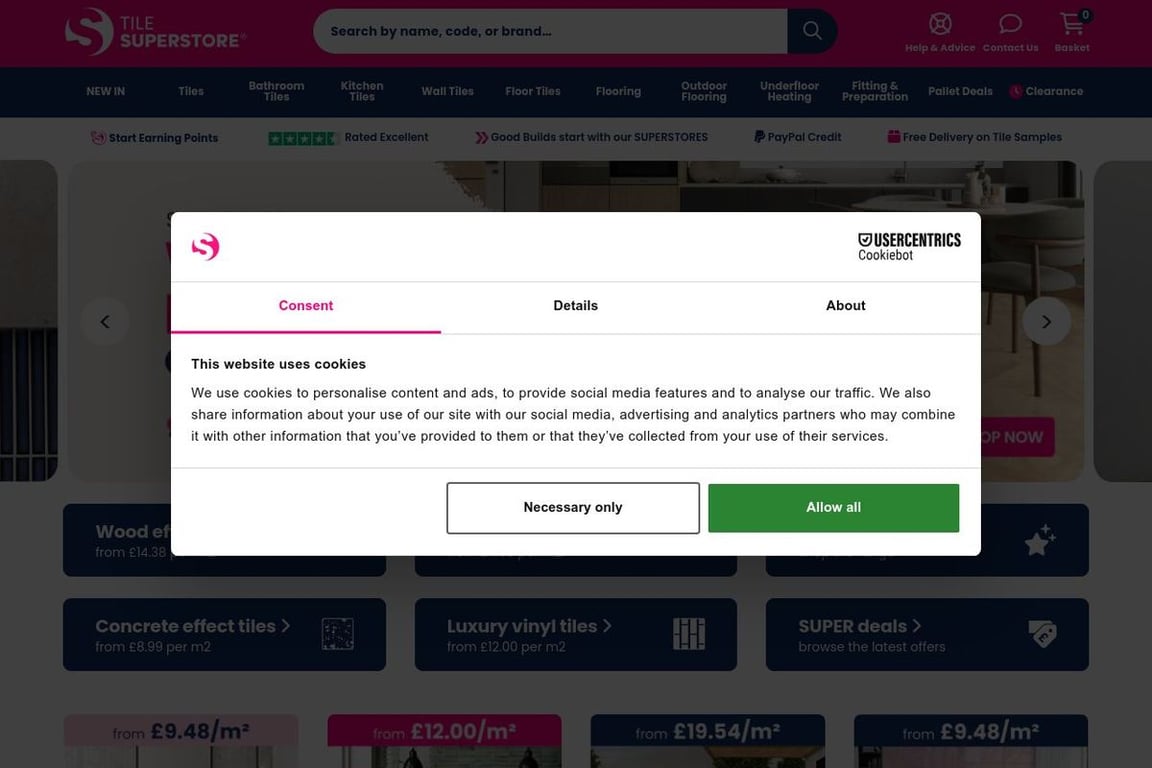 Tile and Floor Superstore homepage