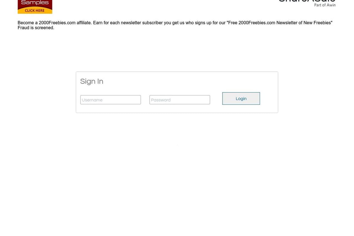 2000Freebies.com free freebies newsletter affiliate program signup page