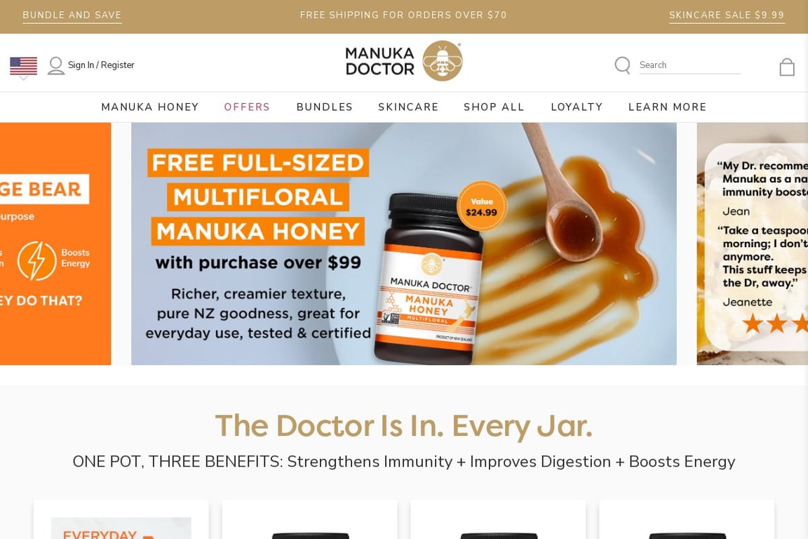 Manuka Doctor homepage