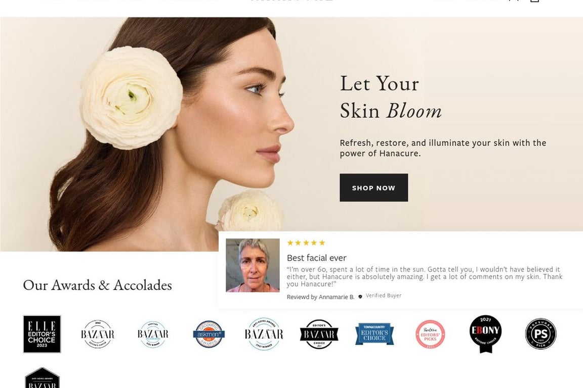 Hanacure homepage