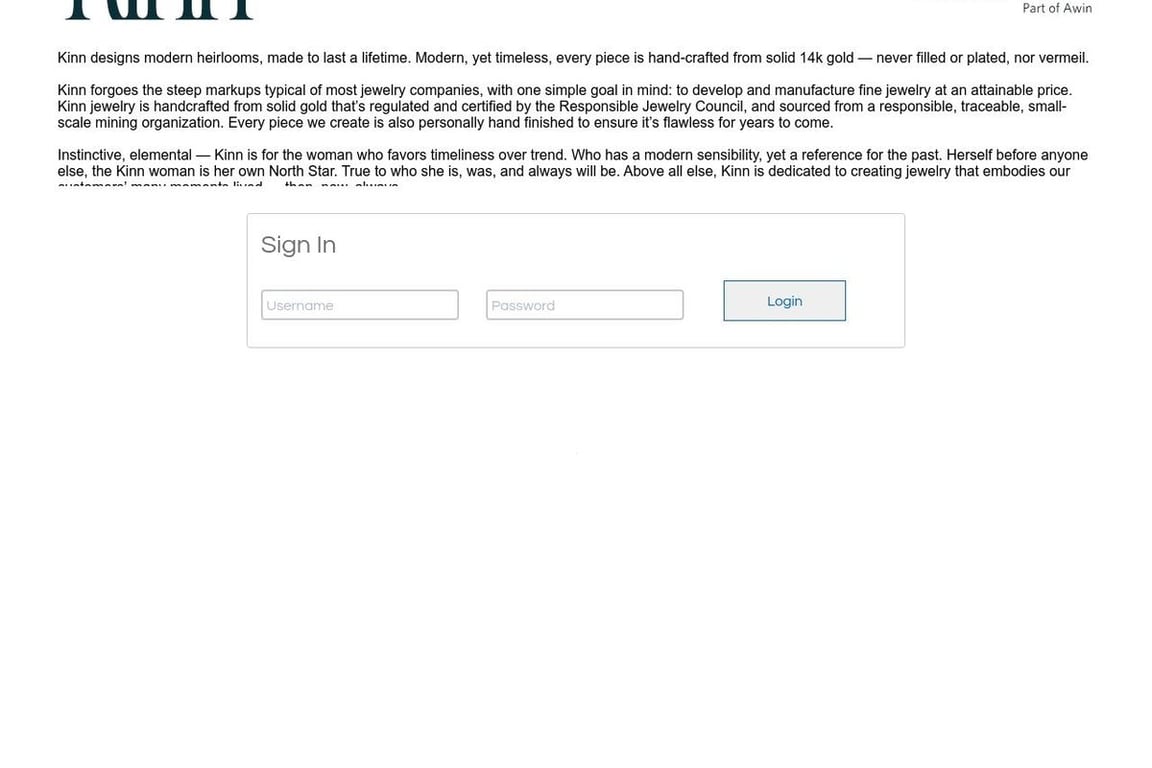 Kinn affiliate program signup page
