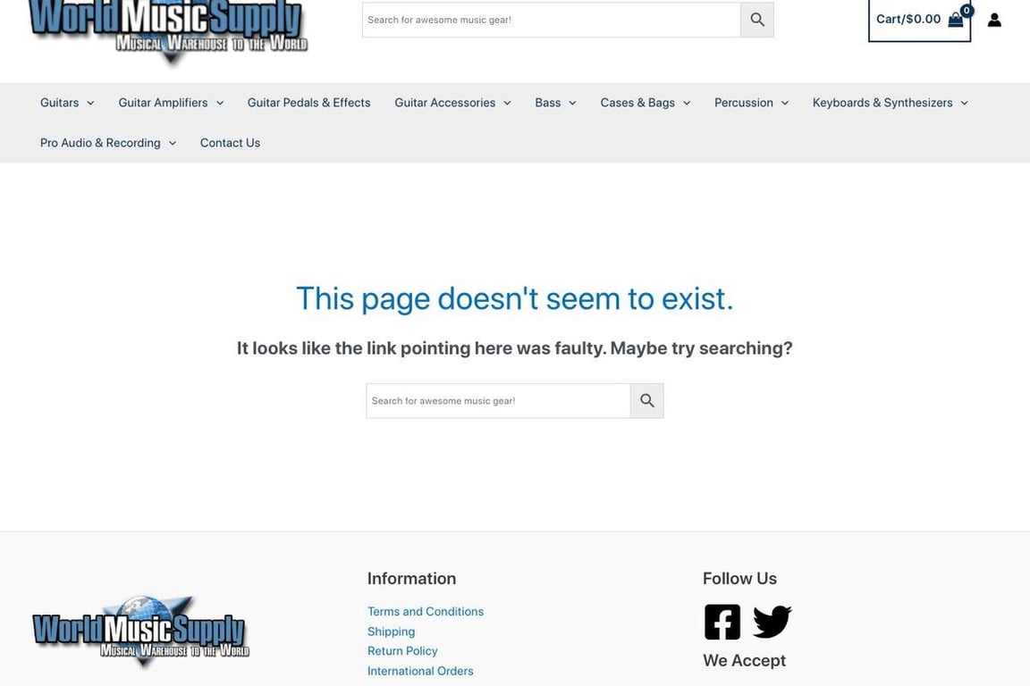 World Music Supply affiliate program signup page