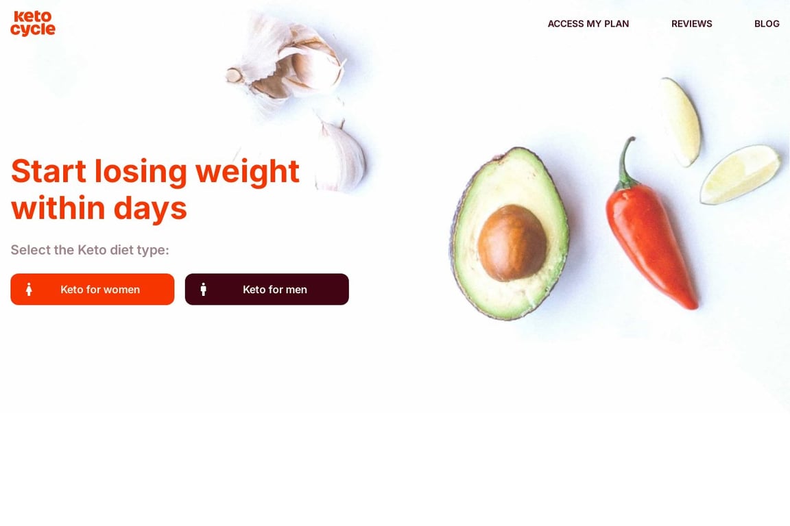 Keto Cycle homepage
