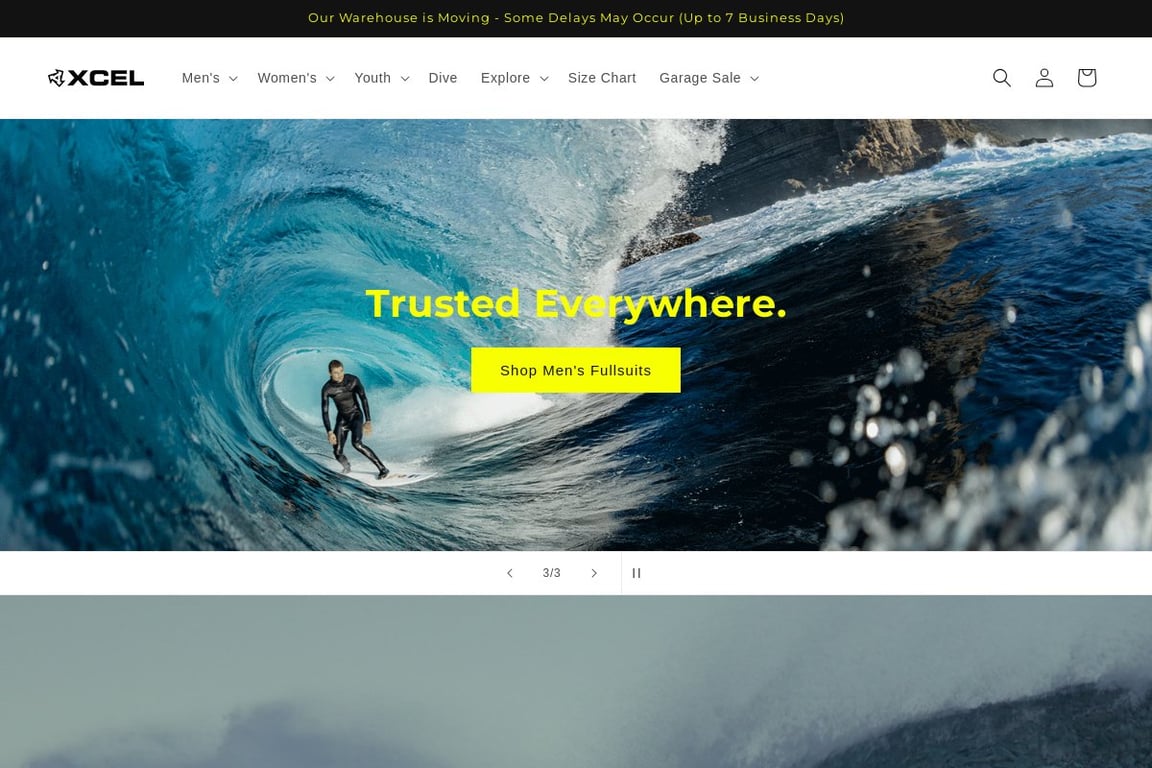 XCEL Wetsuits homepage