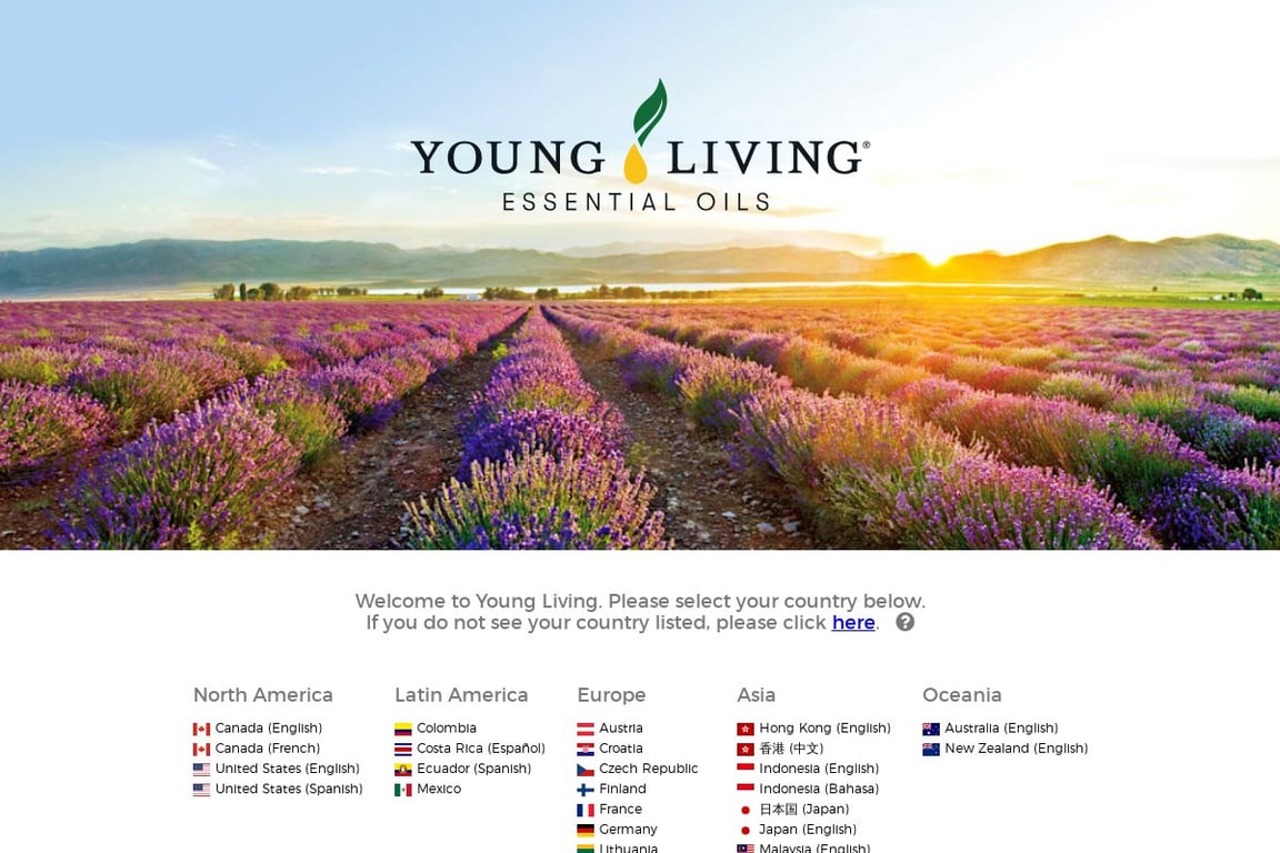 Young Living homepage