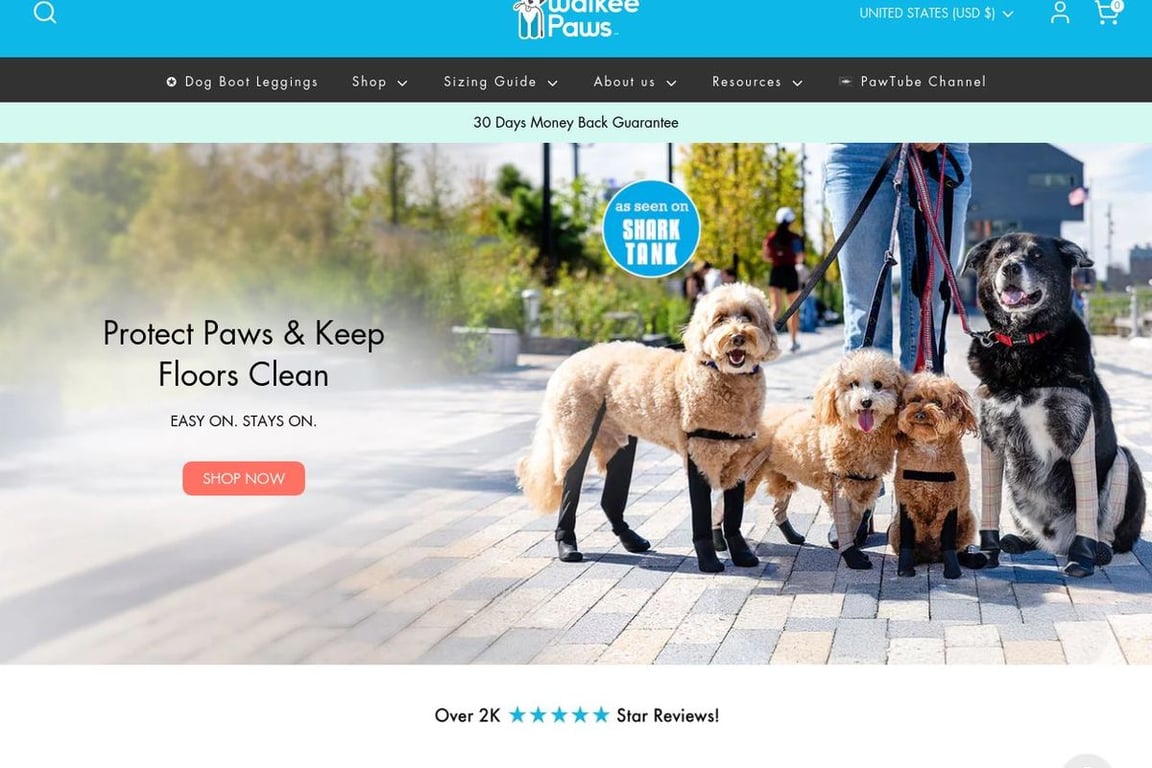 Walkee Paws Preferred homepage