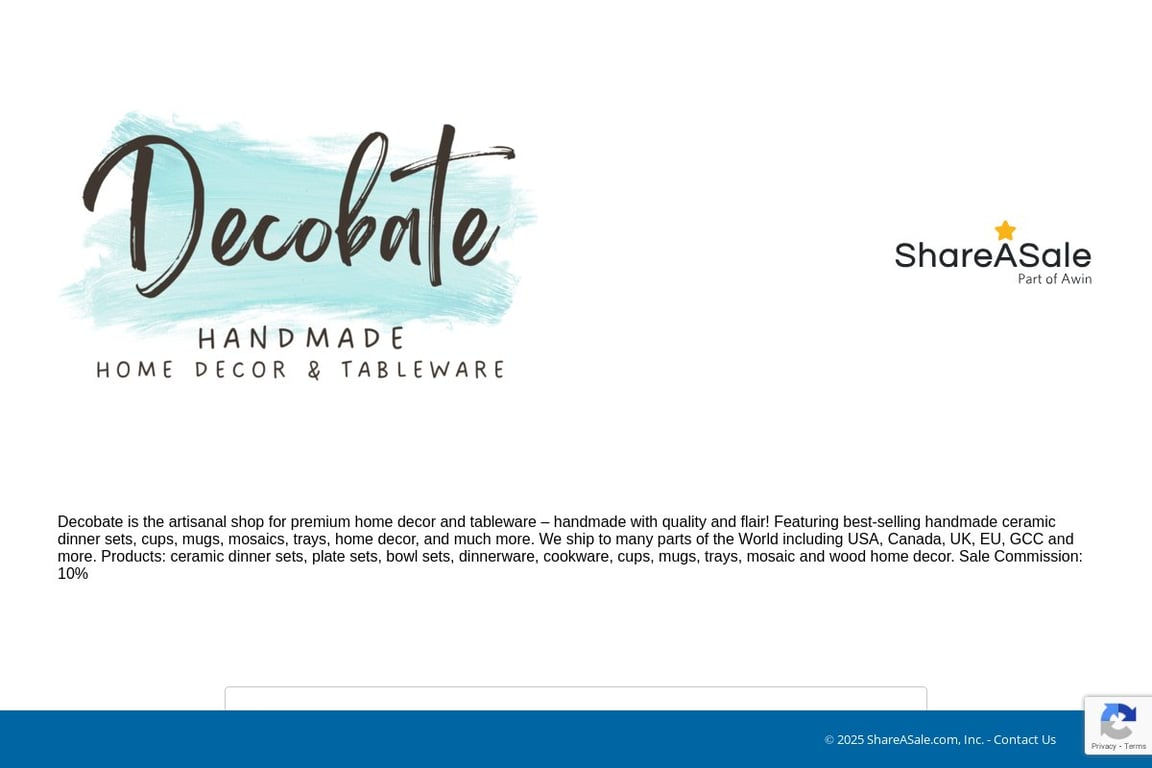 Decobate affiliate program signup page