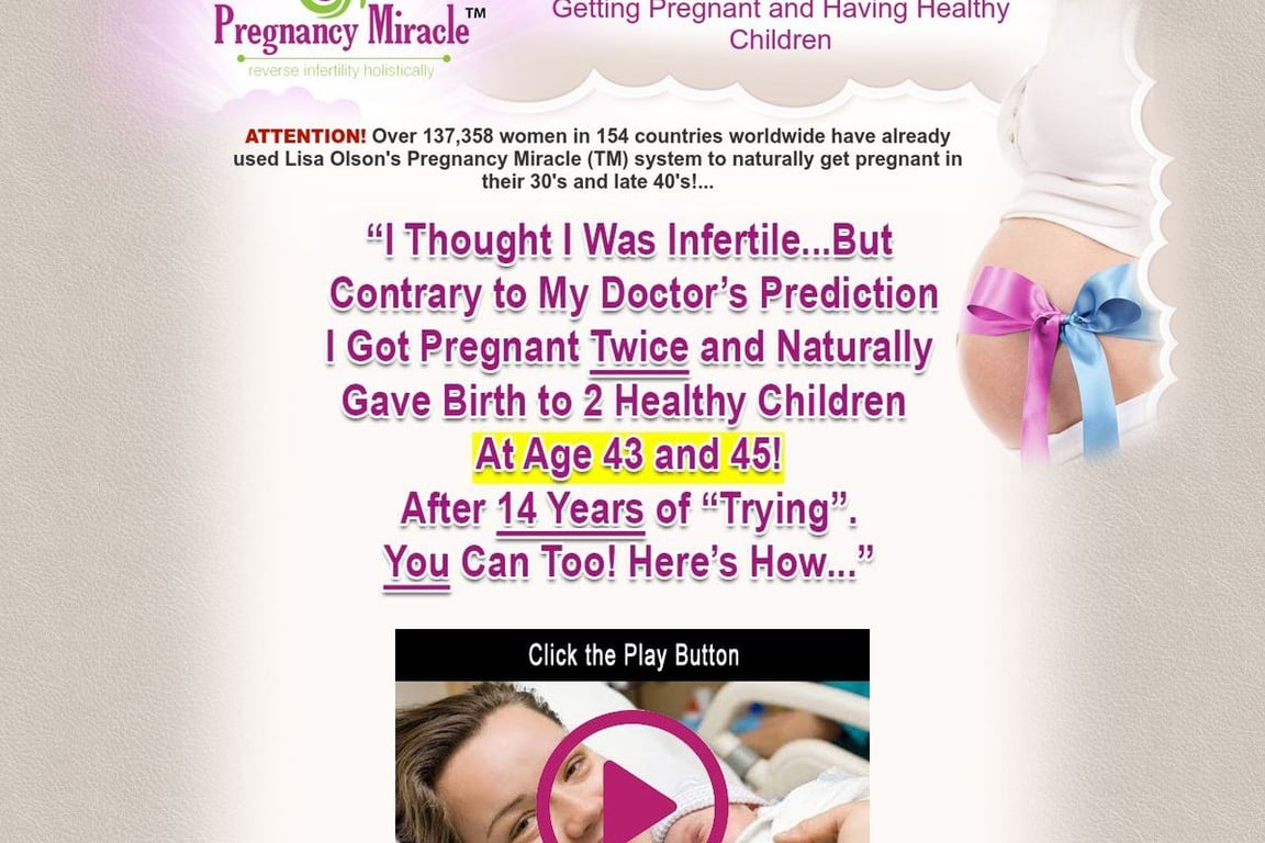 Pregnancy Miracle homepage