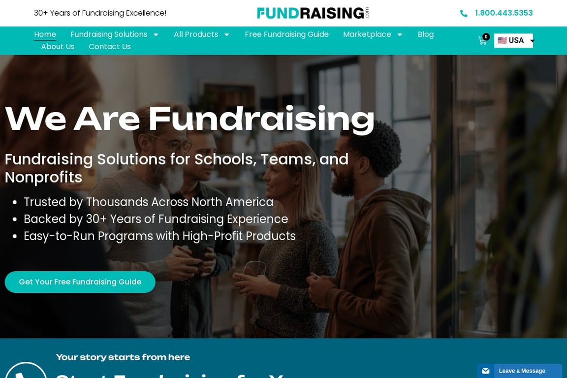 Fundraising homepage