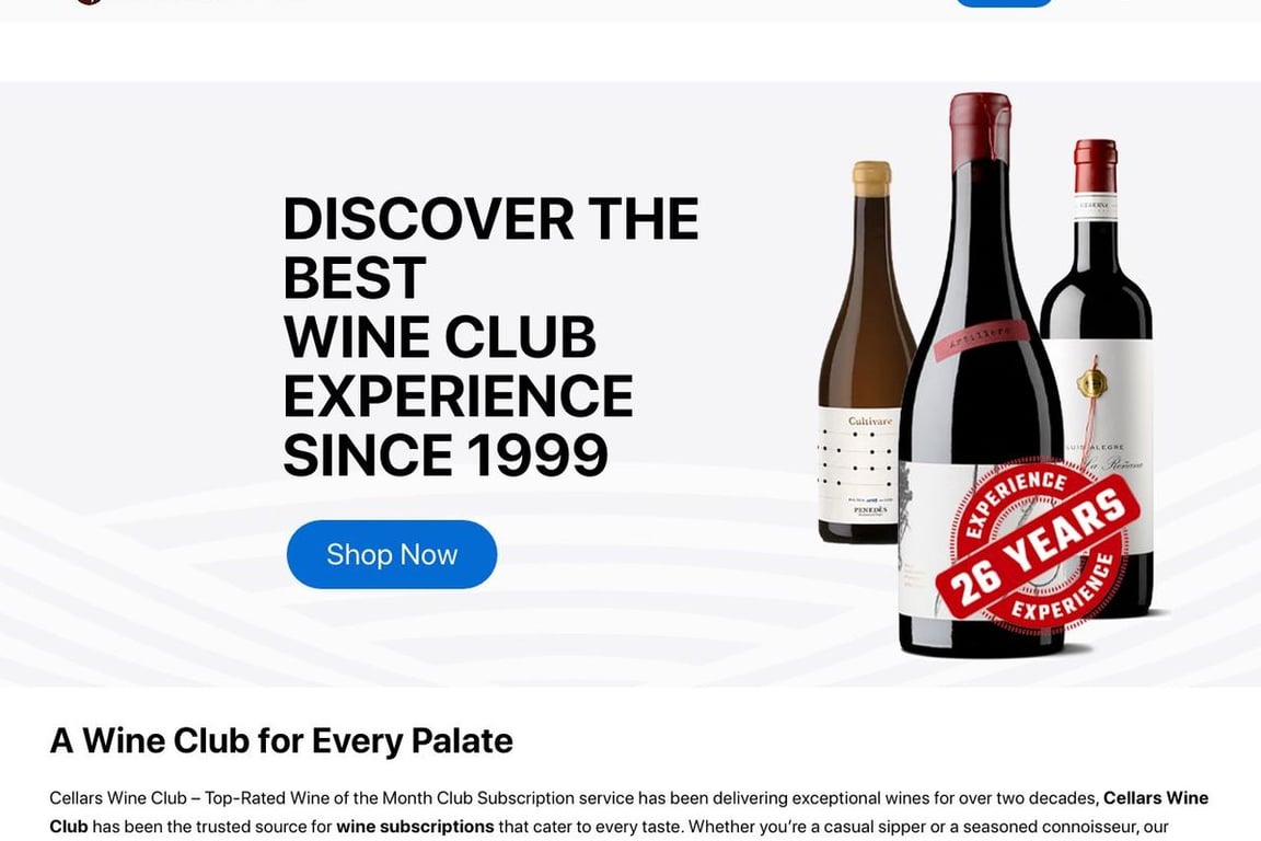 Cellars Wine Club homepage