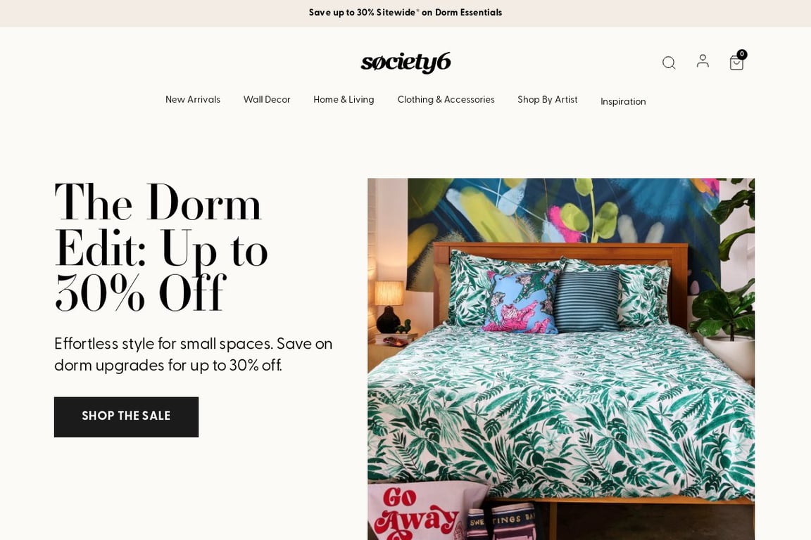 Society6 homepage