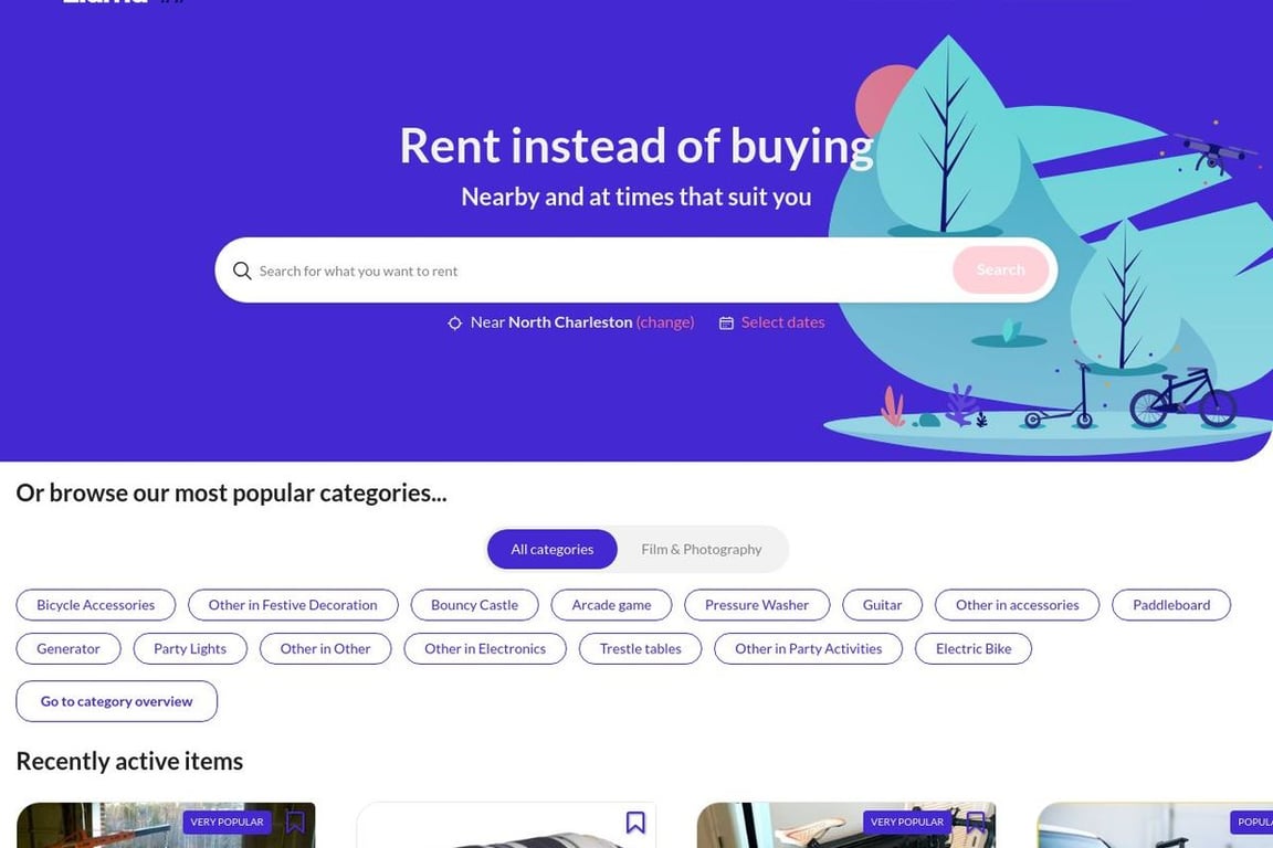 Fat Llama homepage