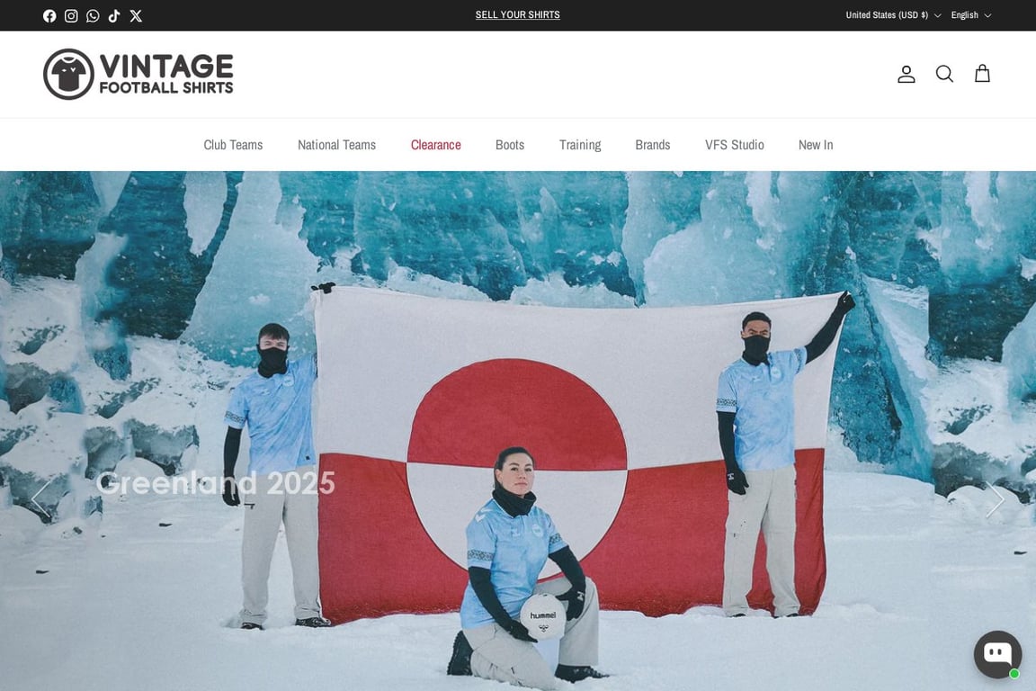 Vintage Footballshirts homepage