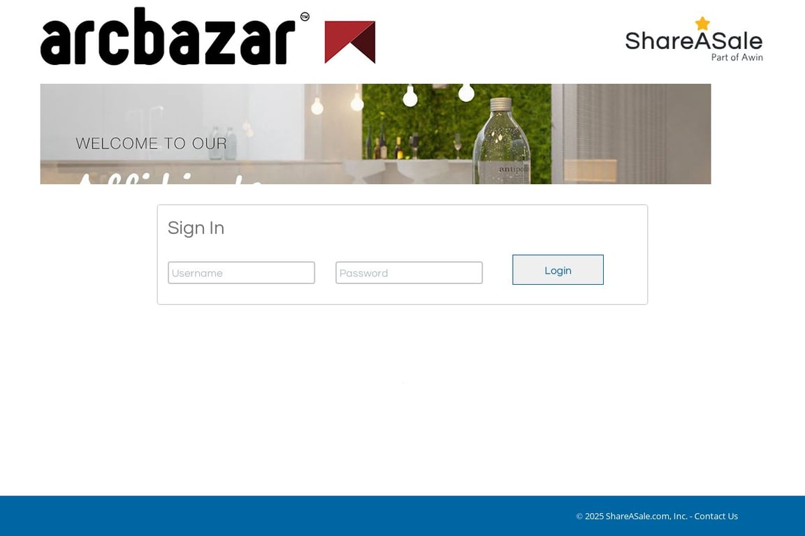 Arcbazar affiliate program signup page