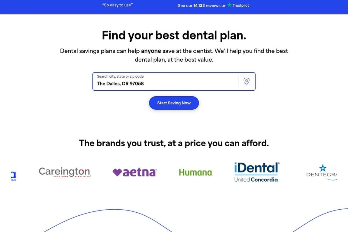 Dentalplans.com homepage