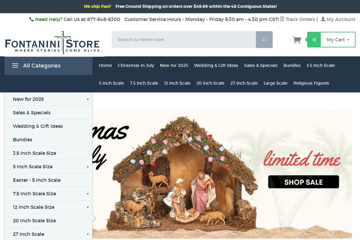FontaniniStore homepage