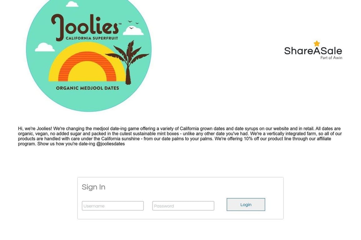 Joolies Dates affiliate program signup page