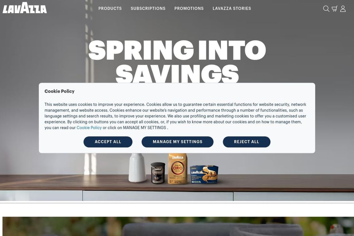 Lavazza homepage