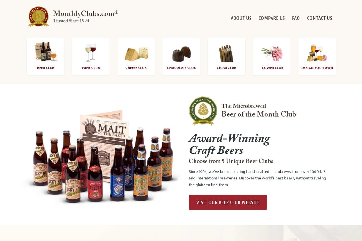 MonthlyClubs.com homepage