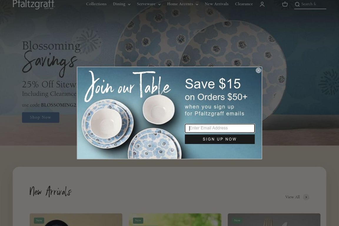 The Pfaltzgraff Co. homepage