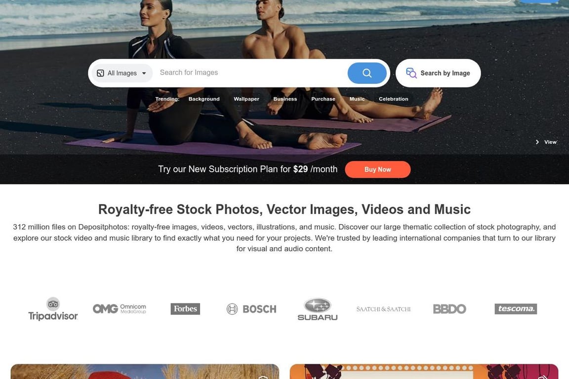 Deposit Photos homepage