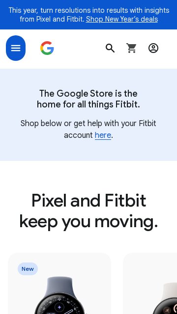 Fitbit homepage