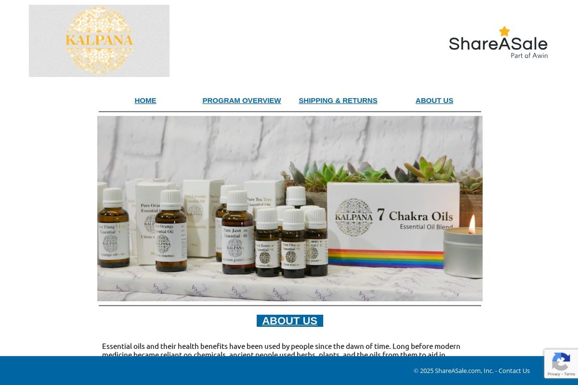 Kalpana NYC affiliate program signup page