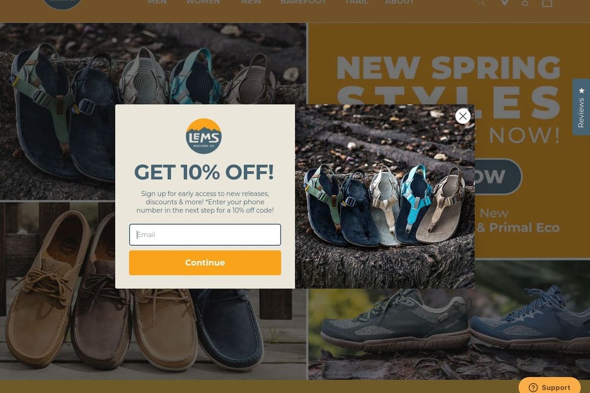 Lems Shoes homepage