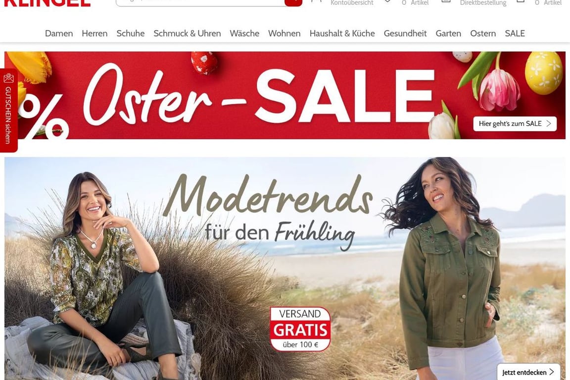 Versandhaus Klingel DE homepage