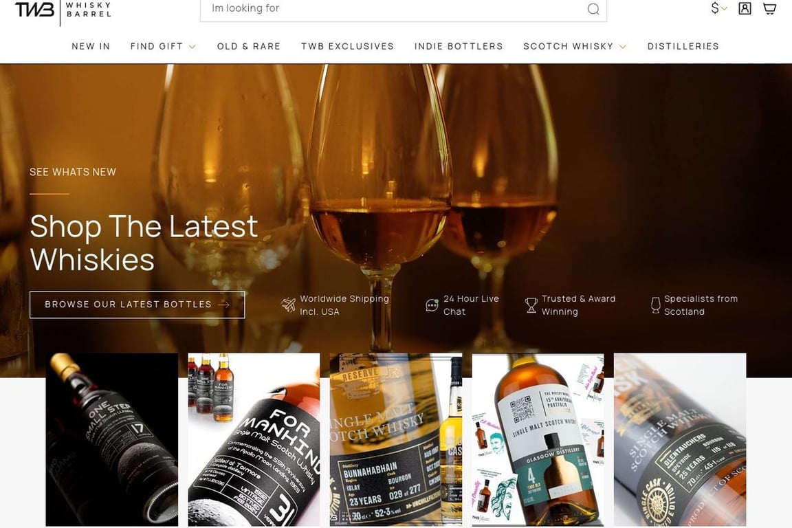 The Whiskey Barrel homepage